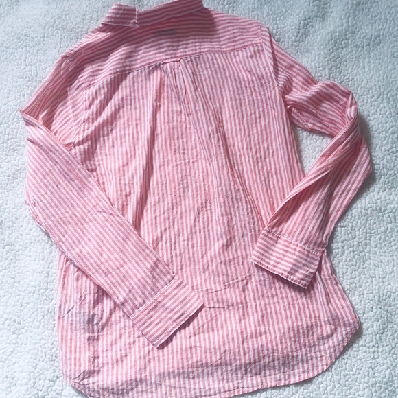 J.Crew pink striped button -Down Top NWT - Picture 4 of 4
